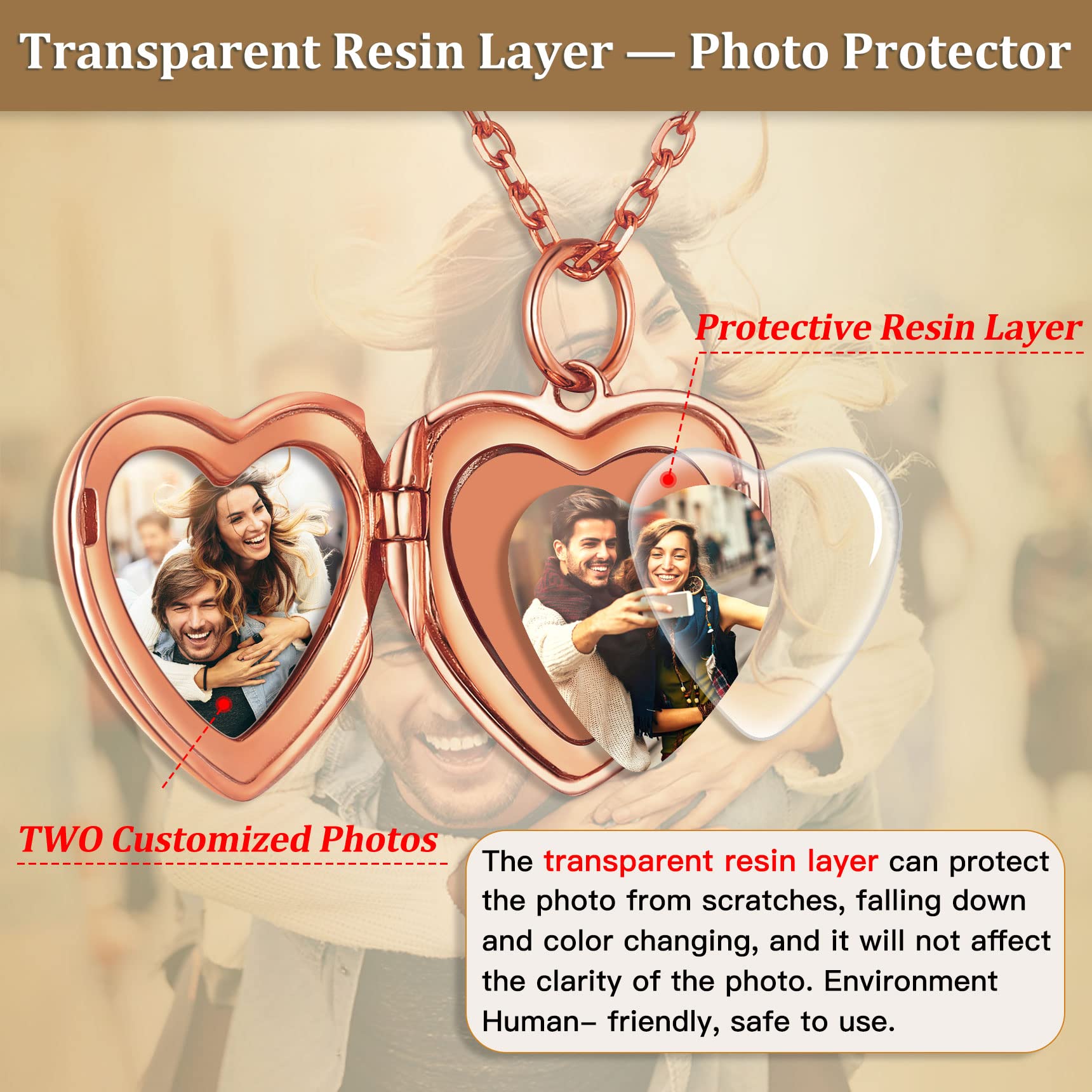 Bestyle Argento 925 Collana Foto Personalizzata a Cuore Portafoto Argento Ciondolo 40/45/55+ 5 cm Regolabile Locket in Rilievo