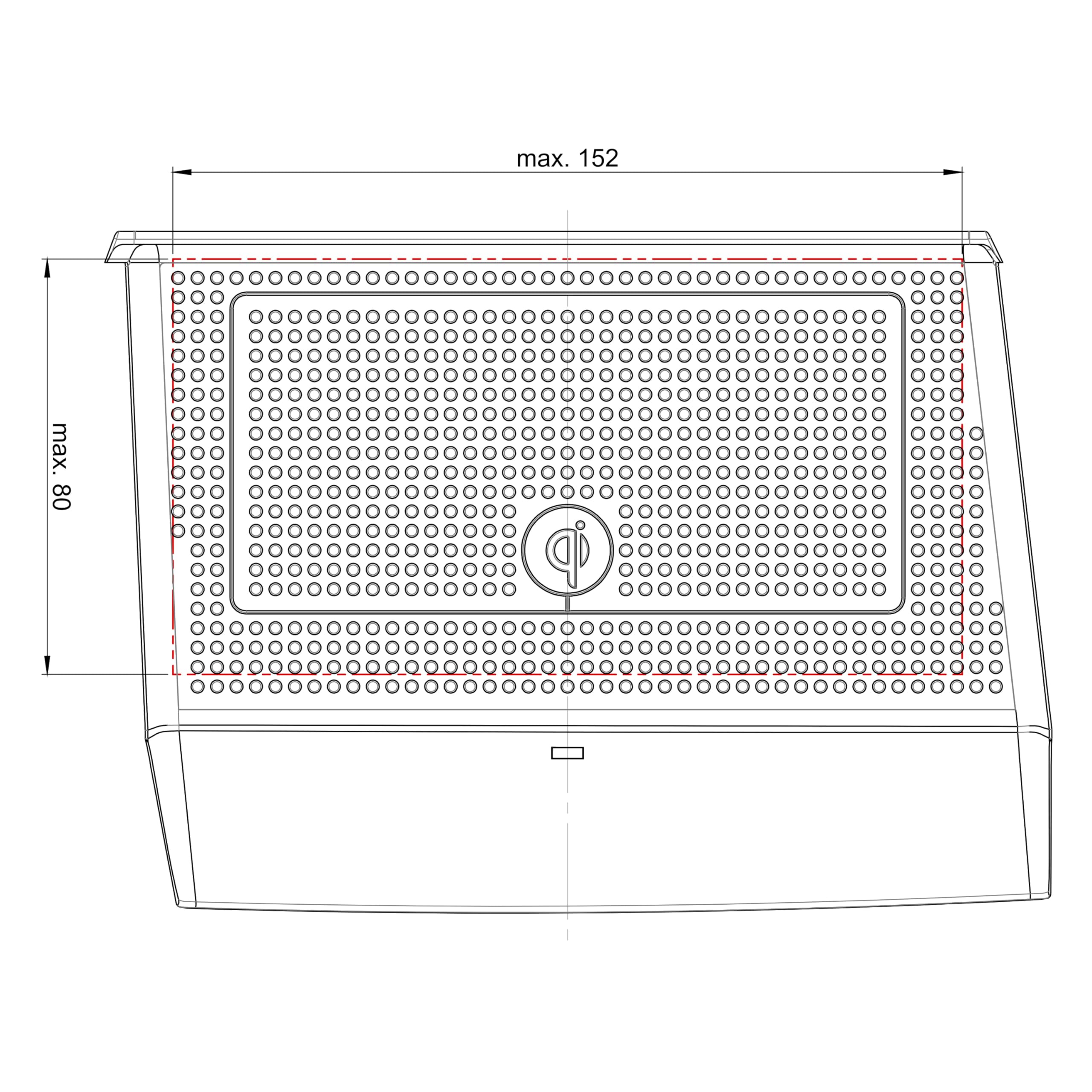 Inbay Soporte para teléfono móvil de 10 W, Compartimento de Almacenamiento para Coche, inductivo/inalámbrico, Apto para VW Touran II (5T) 09/2015-2022 - Accesorios de Soporte para Coche Interior - Qi