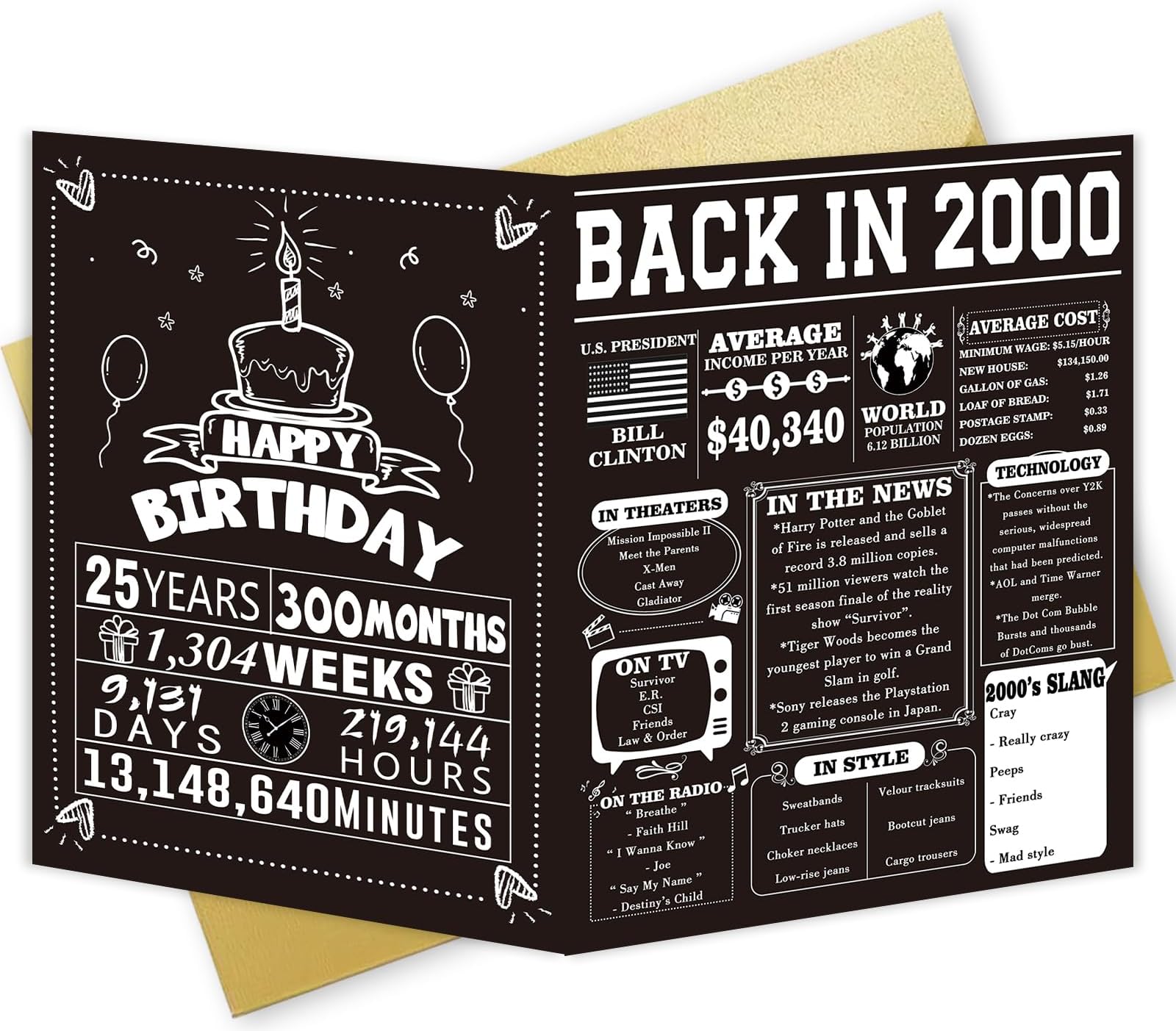 Personalised 25th Birthday Card, Twenty Fifth Blue Birthday Card, Happy - View #7
