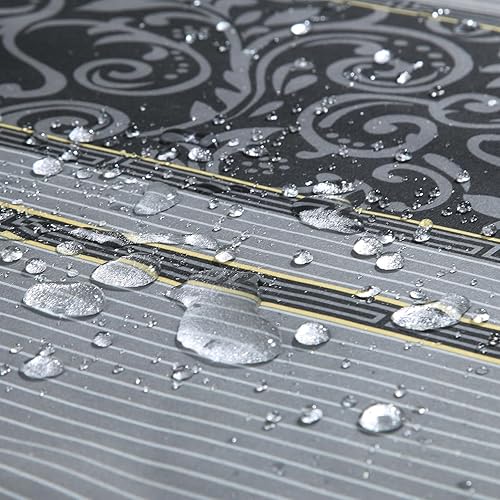 Vista 67 de Cortina de ducha de tela, estampado beige y tostado, cortinas de ducha con patrón de damasco bohemio de cachemira para baño, cortinas de baño Hudson