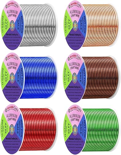 Miniatura 171 de Mandala Crafts - Alambre de aluminio anodizado de calibre 8 para joyería - 39 m de alambre flexible neutro colorido - Flexible para creación