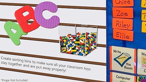 Miniatura 2 de Marketing Holders Slatwall - Organizador de almacenamiento de mercancías de acrílico transparente de 4 pulgadas, caja de volquete de productos a