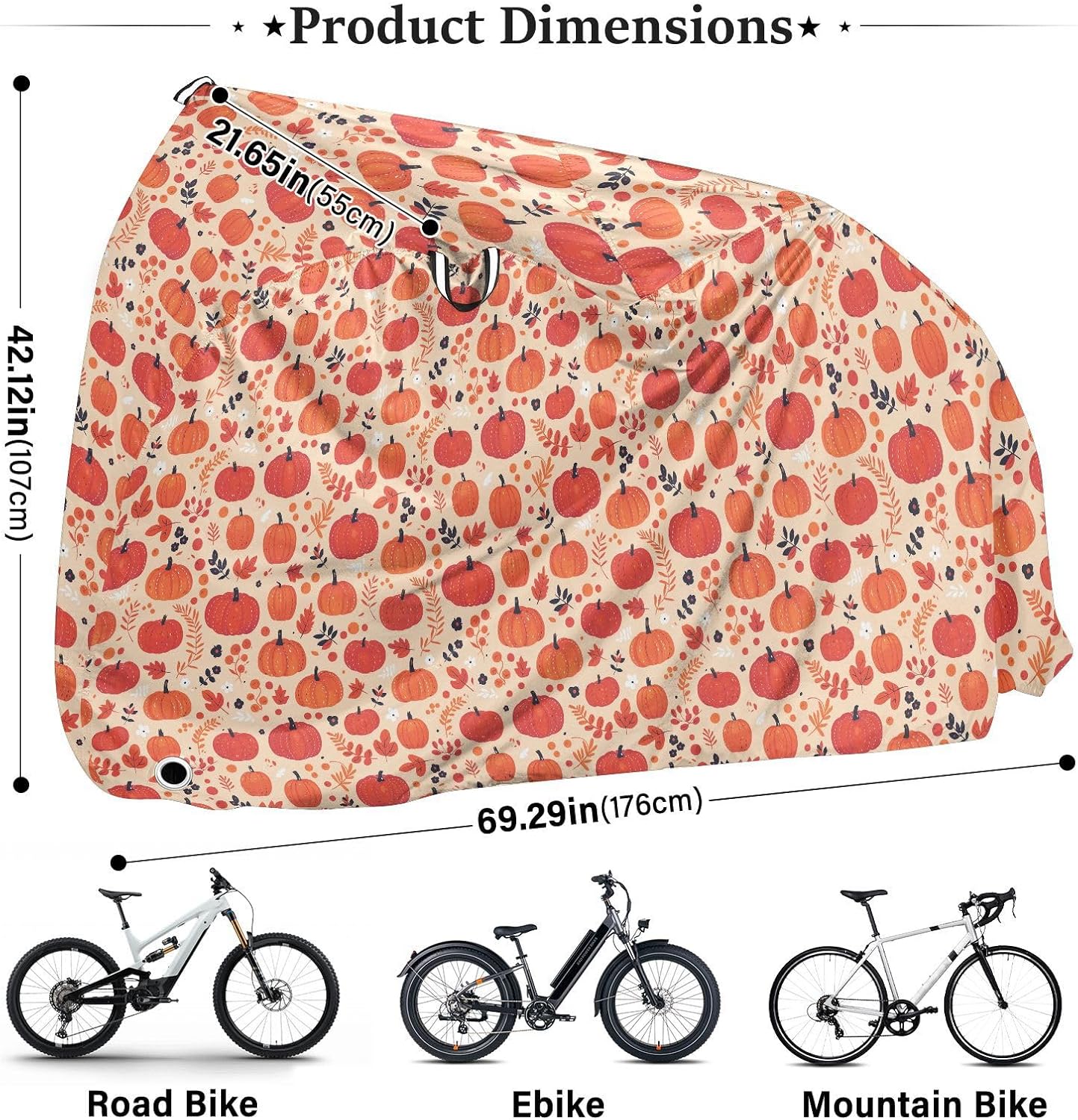 Red Orange Pumpkins Bike Covers Uv Resistant Mountain Bike Cover Bikes Accessories