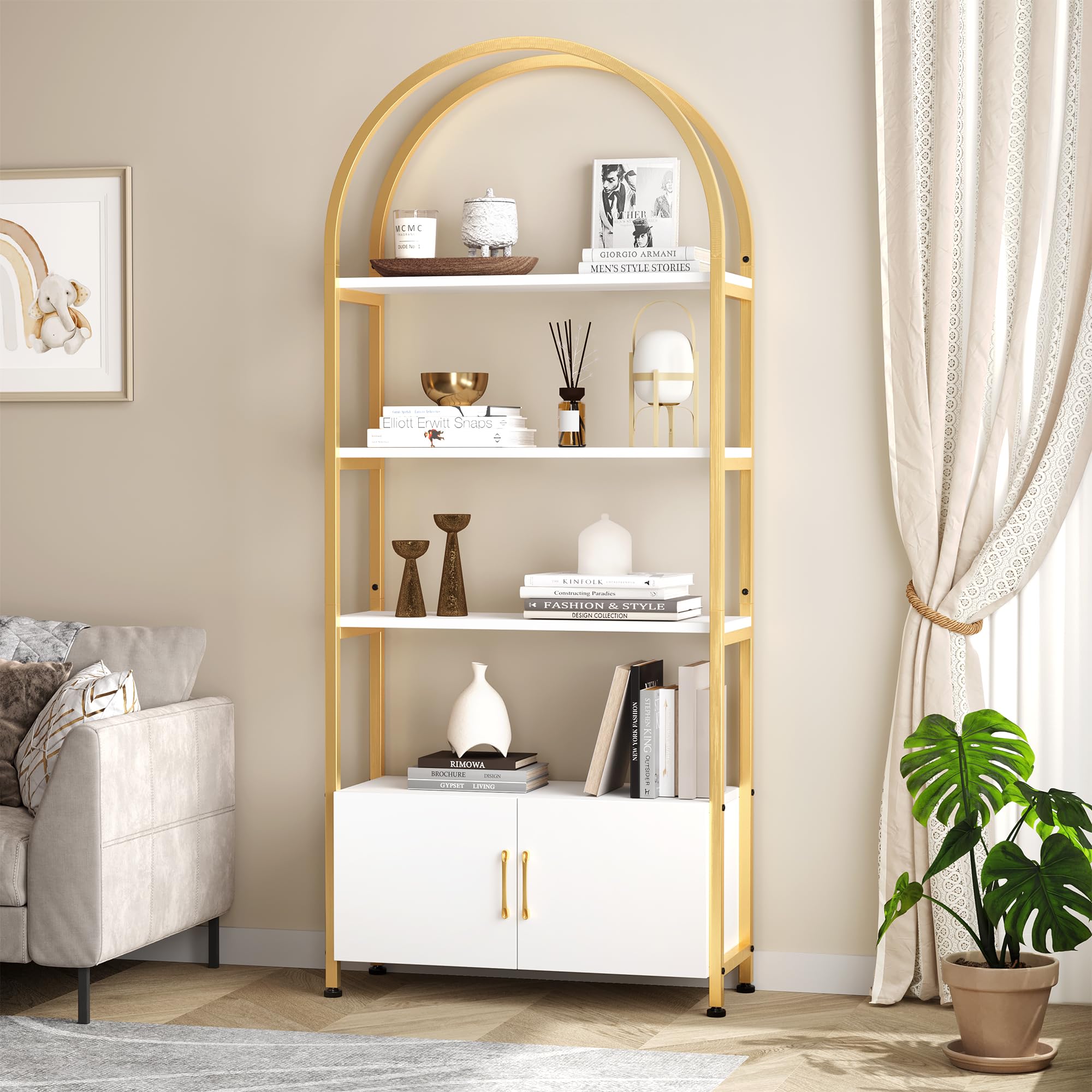 Sle industriale con armadio in metallo e legno Sto Rack moderno espositore per soggiorno, casa, ufficio, camera da letto, arredamento bianco e nero.