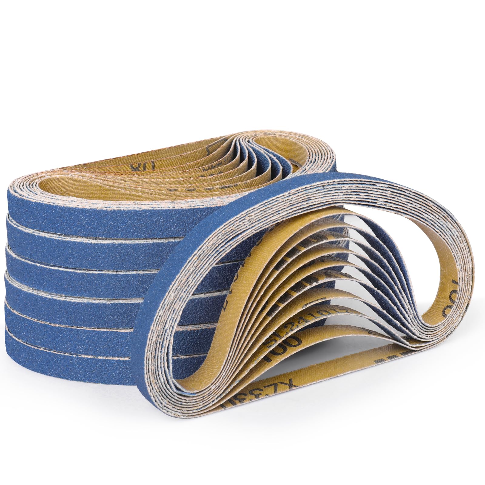 Shineboc Sanding Belt 13 x 457 mm, 40PCS Sander Belts 120 Grit for Polishing Metal Wood