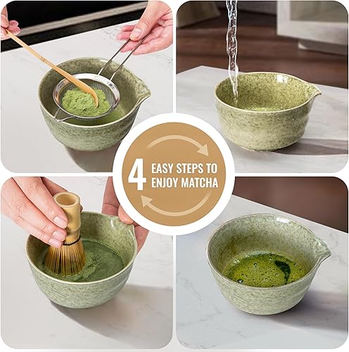 Miniatura 7 de Juego de batidor de matcha, batidor de vidrio, kit de fabricación de matcha (soporte Chasen), soporte para batidor de vidrio, cuchara de bambú,