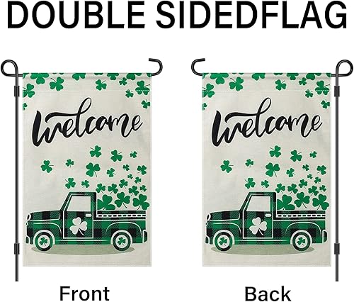 Miniatura 3 de Bandera de jardín del día de San Patricio bandera de bienvenida de doble cara bandera de jardín del día de San Patricio bandera de bienvenida de