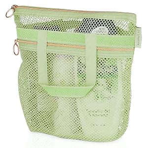 Mesh Shower Bag 10 2x9 9 Quick-Dry Caddy with Zipper 2 Pockets Portable Toiletry Tote for Bathroom Gym