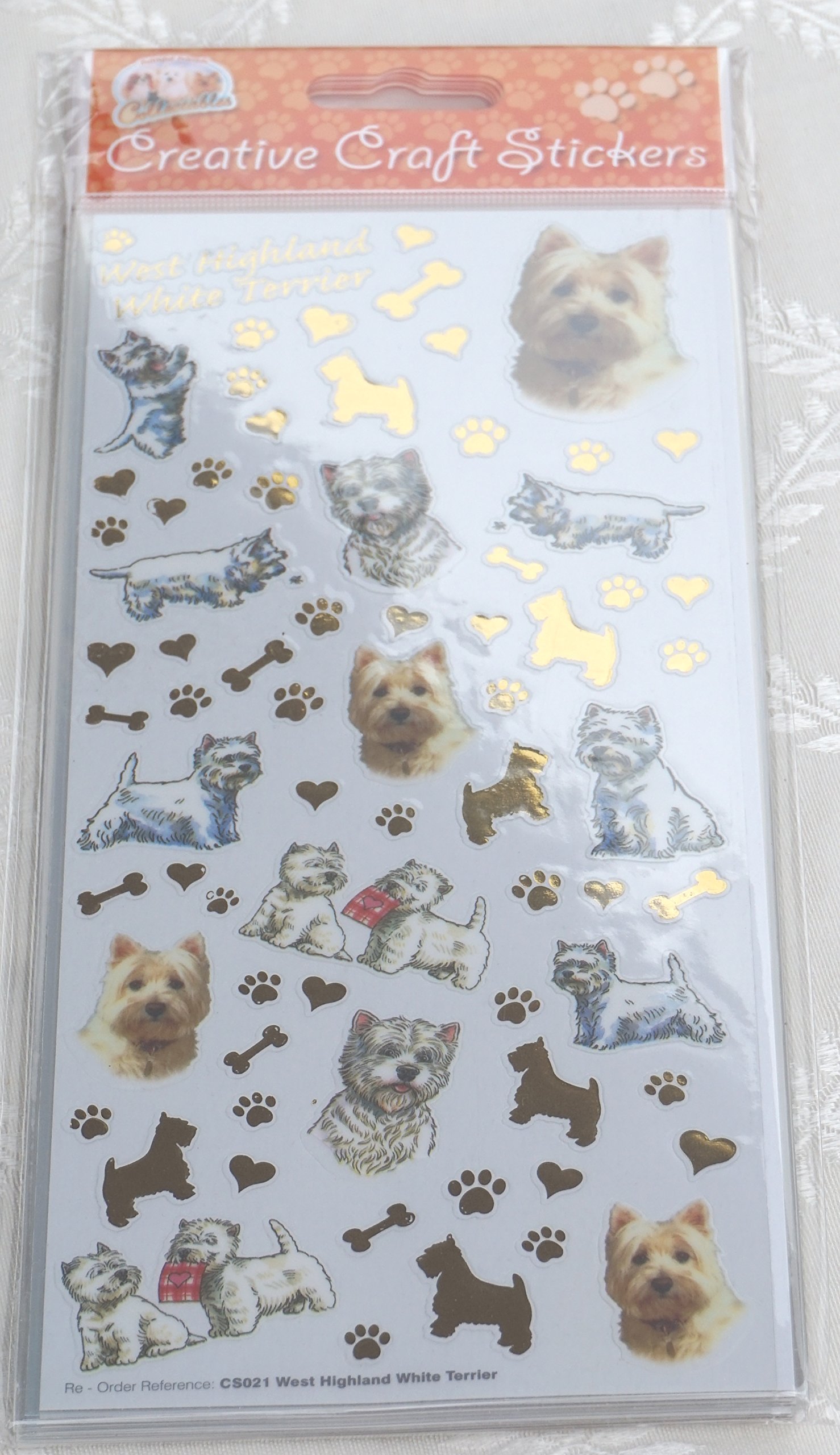Faithful Friends Dog Breed Craft Stickers - West Highland Terrier - For Scrapbooking, Card Craft Etc
