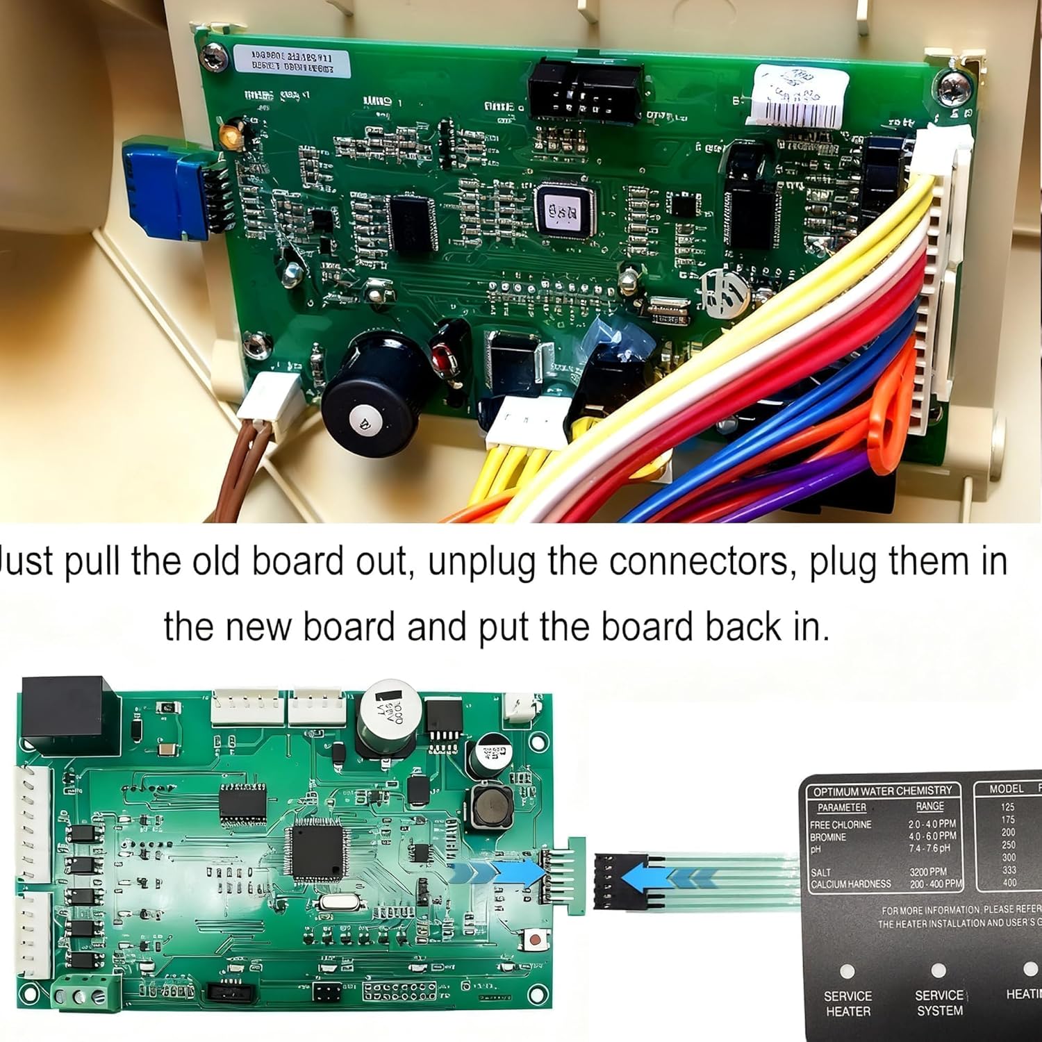42002-0007S Control Board Kit 461105 with 472610Z Switch Pad Compatible with Pentair MasterTemp 400/300/250, with Sta-Rite Max-E-Therm SR400/SR333/SR200