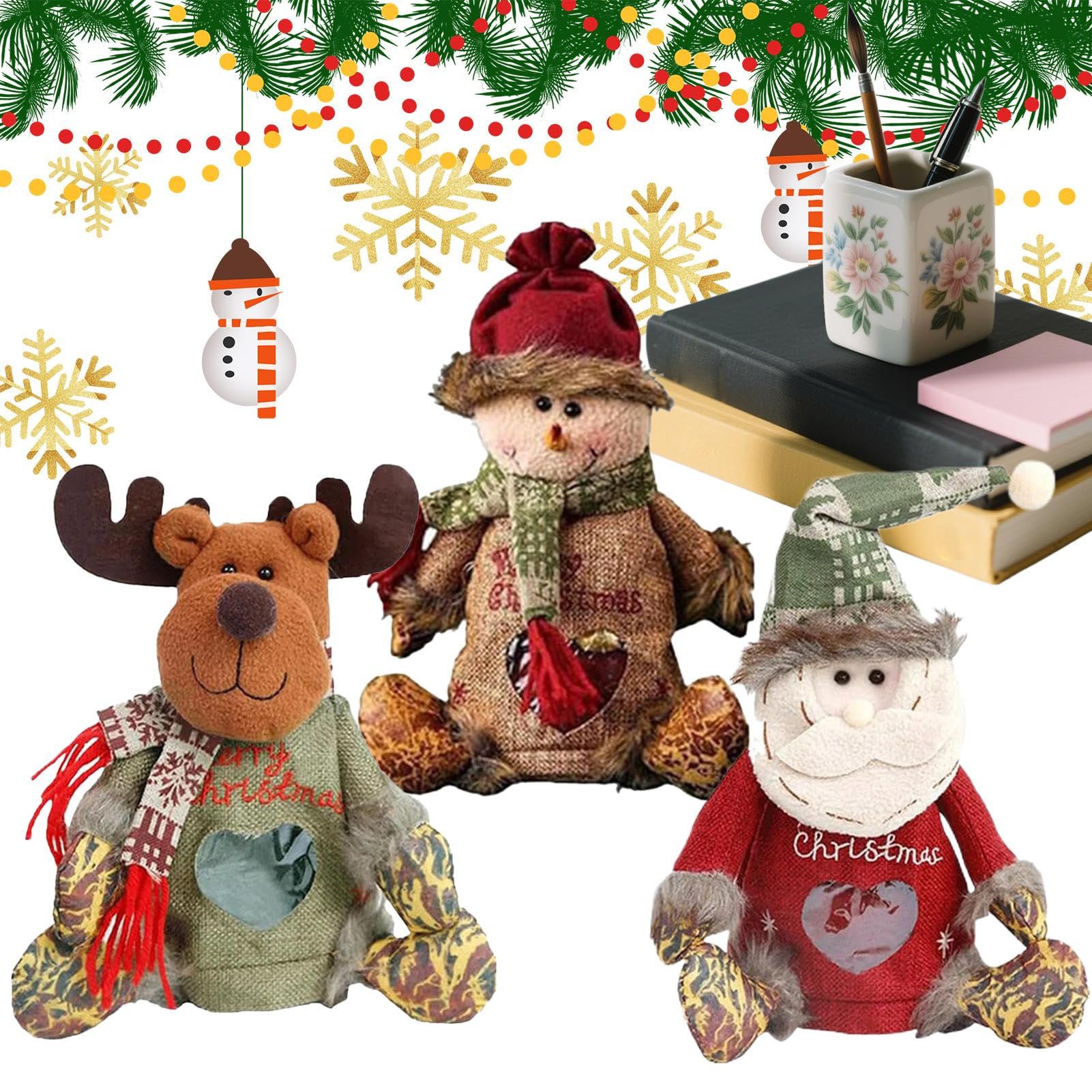 Bolsas de Embalaje Navideñas con Muñecos Grandes Bolsas con Cremallera para
