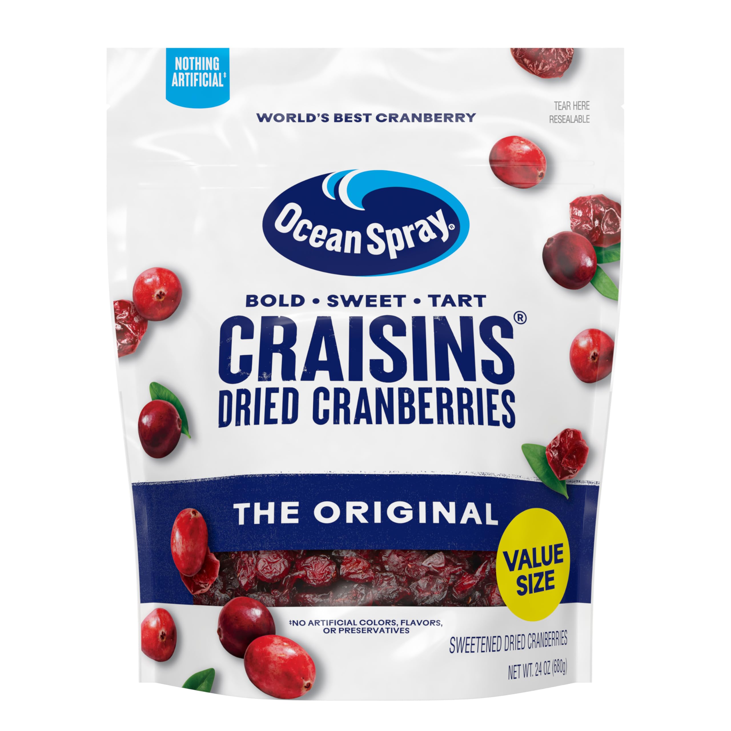 Ocean Spray Craisins Original Dried Cranberries, 24 Ounce Value Pack - dried fruits and vegetables | Mubboo