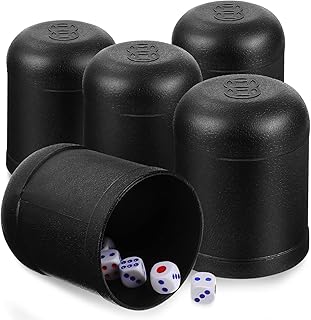 Cabilock Mini Dados 5 conjuntos de dados copo mini copo de copo de plástico copo copo pequeno dado de plástico para festa Copo De Dados Dados Pretos