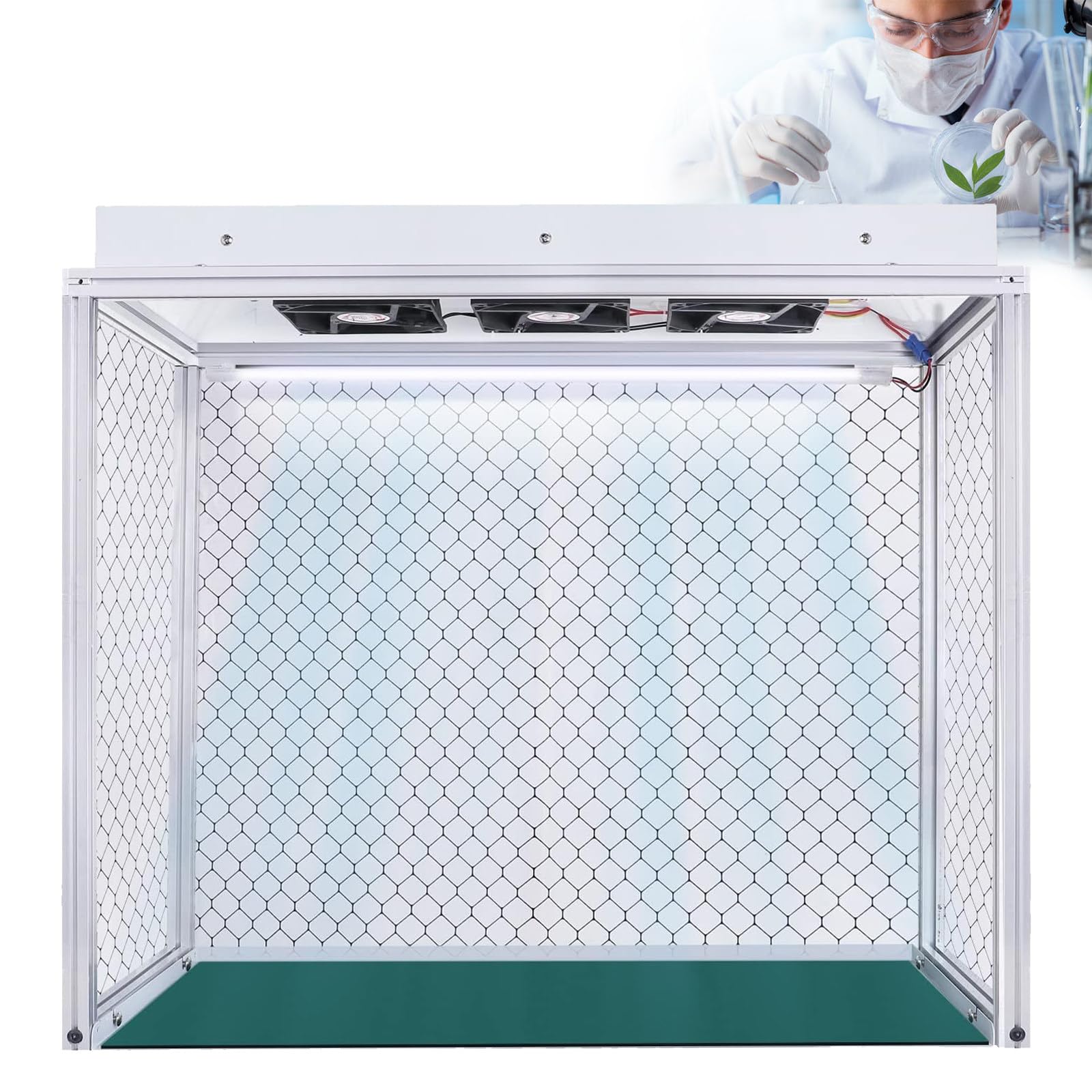 Vertikale Laminar-Flow-Haube aus Aluminium, Luftstrom-Reinigungsbank, HEPA-Filter, 26 x 12 x 20 Zoll Arbeitsbereich, für Telefonreparatur/Werkstatt/Labor, leiser Betrieb,220V