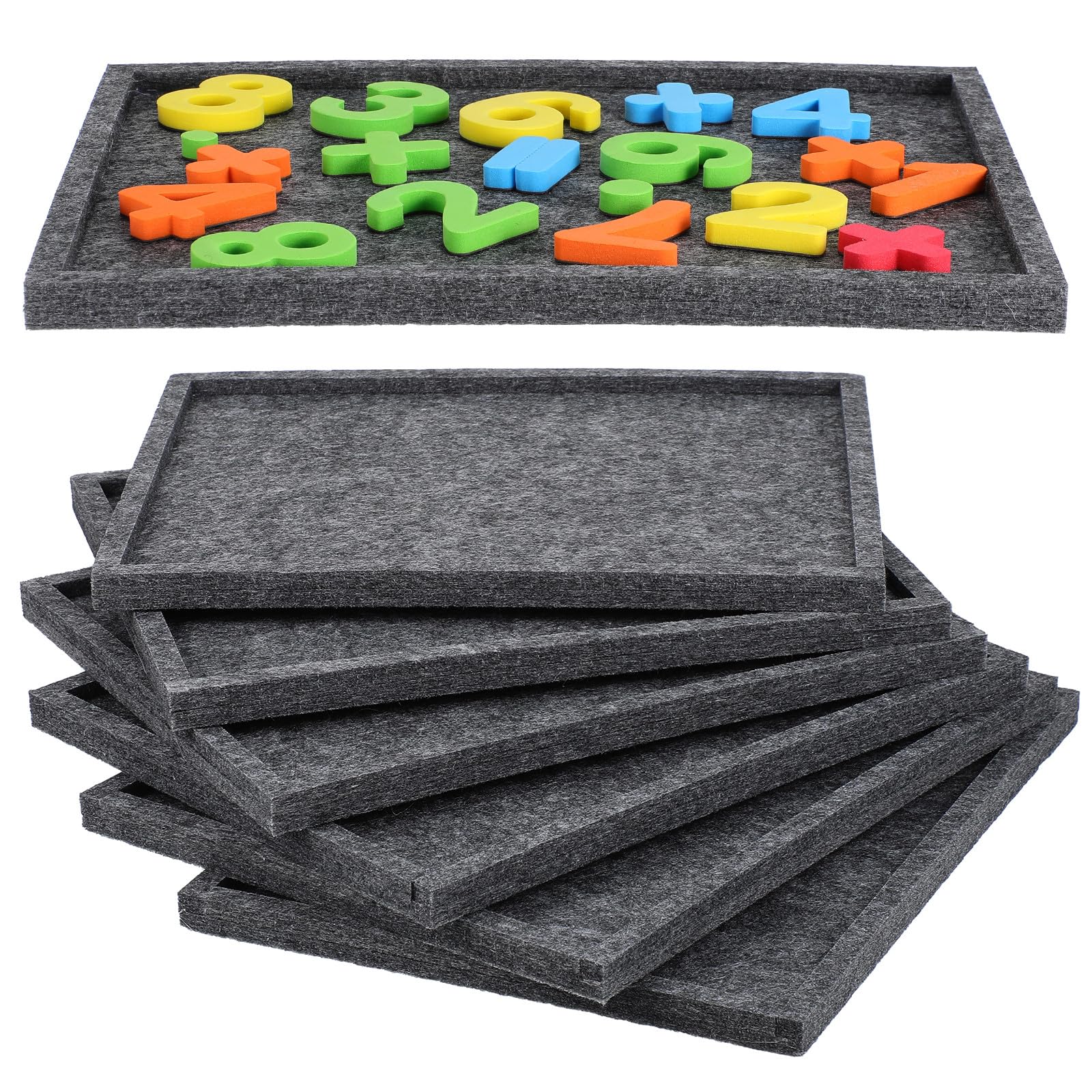 TOYANDONA 6 Pcs Felt Puzzle Sorting Trays - Jigsaw Puzzle Board Store Up to 1000 Pieces, Deep Foldable Storage Trays And Multifunctional Organizer 30x24cm