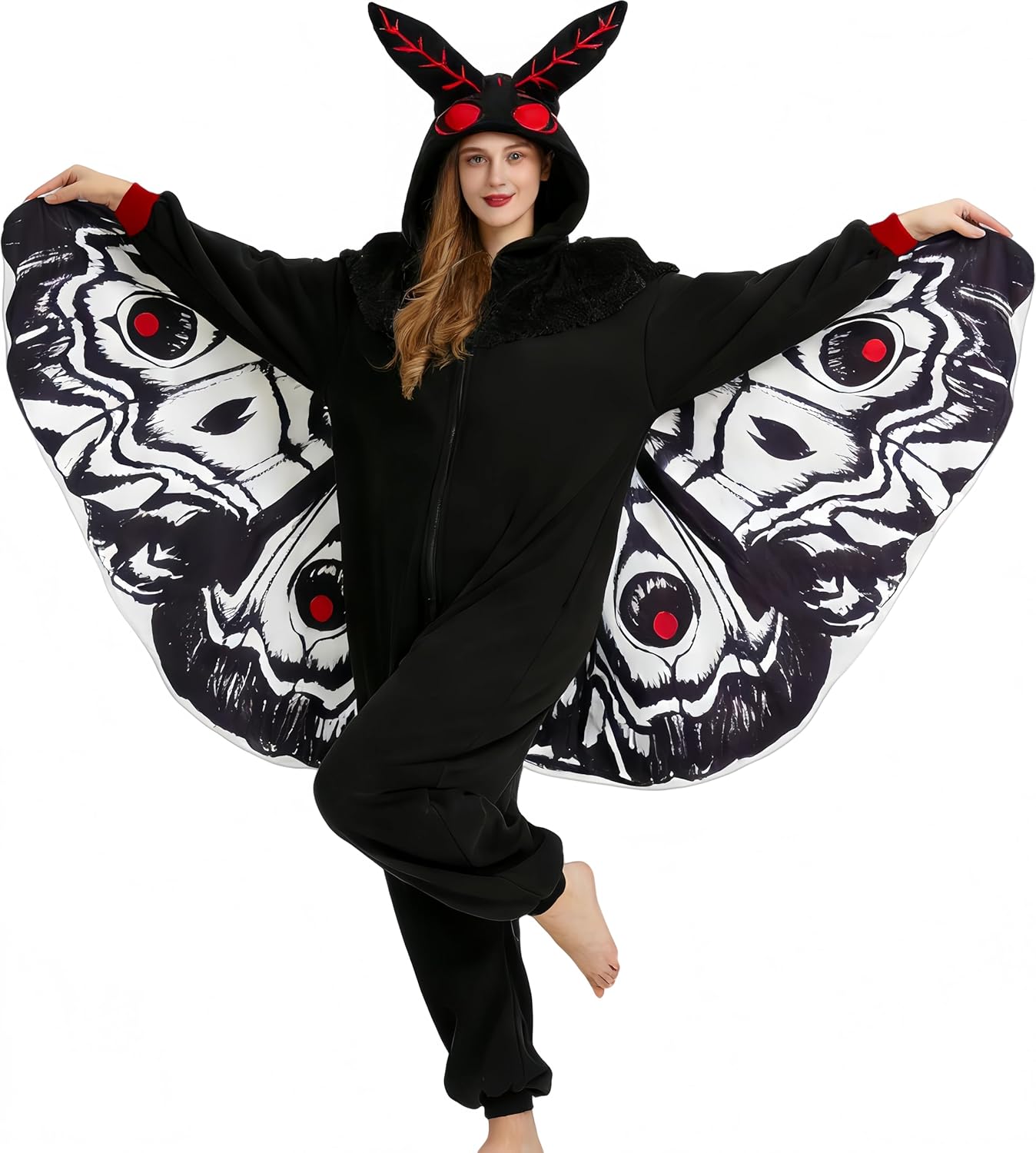 Mothman Onesie Pajamas Costume Adult Halloween Christmas Cosplay Unisex Party Costume
