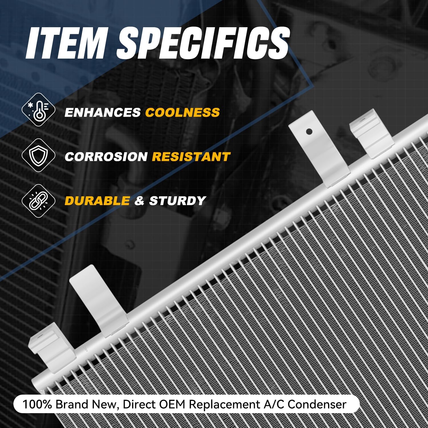 Auto Dynasty Air Conditioning A/C Condenser Compatible with 2008 2009 2010 Ford F250 F350 F450 F550 Super Duty 5.4L 6.8L, Aluminum AC Condenser Replacement DPI 3691, FO3030226