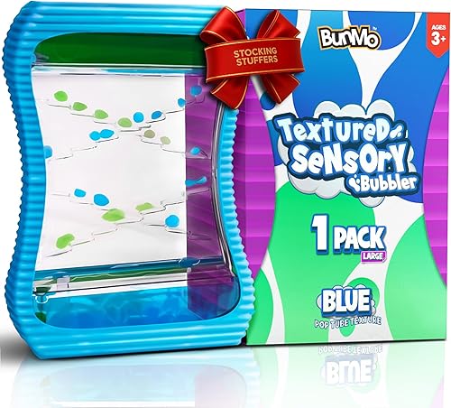 BUNMO Stocking Stuffers for Kids - Liquid Motion Bubbler Sensory Toys - Liquid Timer - Kids Stocking Stuffers - Colorful Bubble Fidget Timer for Desk & Travel - Large Blue