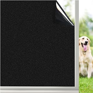 Coavas Decorative Window Privacy Film, Heat Control Sun Blocking Stained Glass Window Film, Floral Design Static Cling, Non Adhesive Windows Tint for Bathroom Front Door(Vinyl, 17.5" x 78.7 ")
