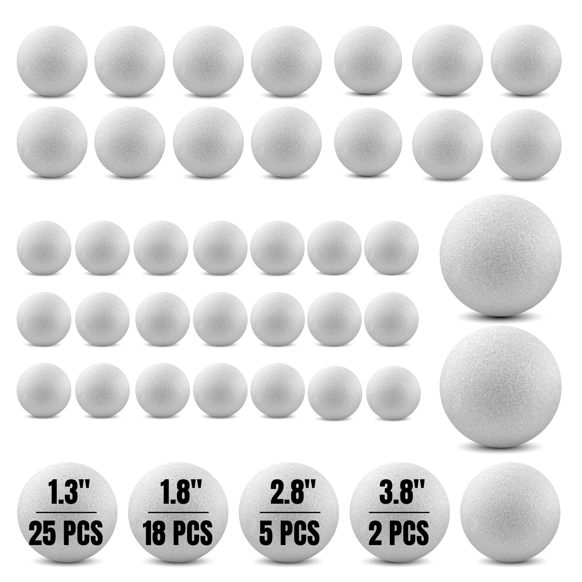 Boules en mousse faciles à peindre et piquer pour ateliers enfants 50 pcss