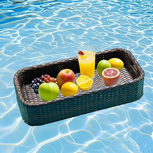 Bandeja flotante para piscina, bandeja redonda para flotadores de piscina, para bañera de hidromasaje, aguas termales, fiesta en la playa, bebidas