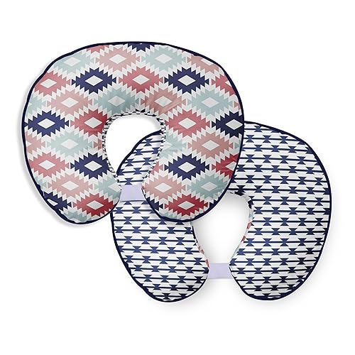 Bacati - Almohada de lactancia Azteca ultrasuave 100% tela de algodón en un diseño moderno de dos caras, se adapta a todas las almohadas y