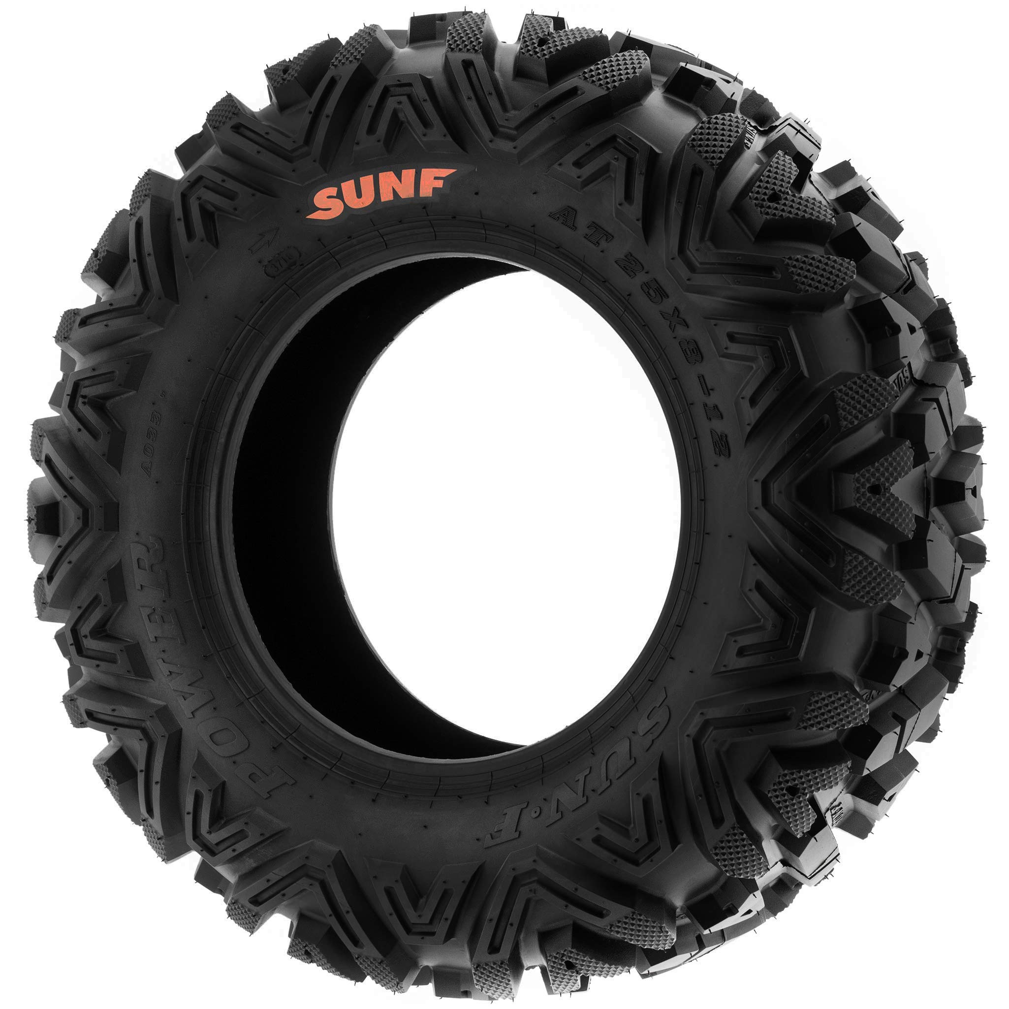 SunF A033 25x8-12 25x8x12 Quad ATV UTV Pneumatici, 6 PR, Tubeless Quad Pneumatici POWER I E4 Mark, set di 2