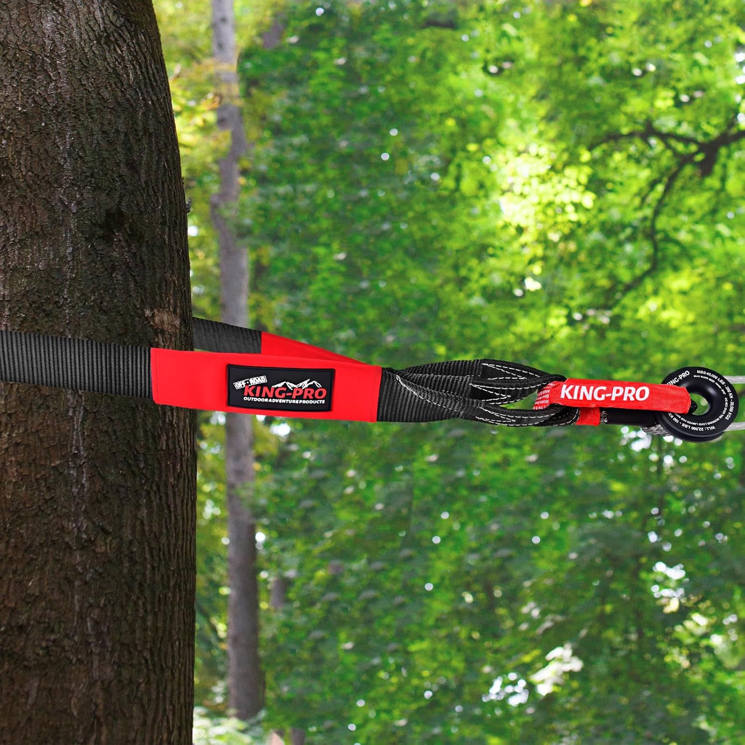 KING-PRO Tree Saver Strap 3in x 8ft, Emergency Recovery Tow Strap 33,000lbs Break Strength Tree Trunk Protector Rope for SUV ATV Off Road