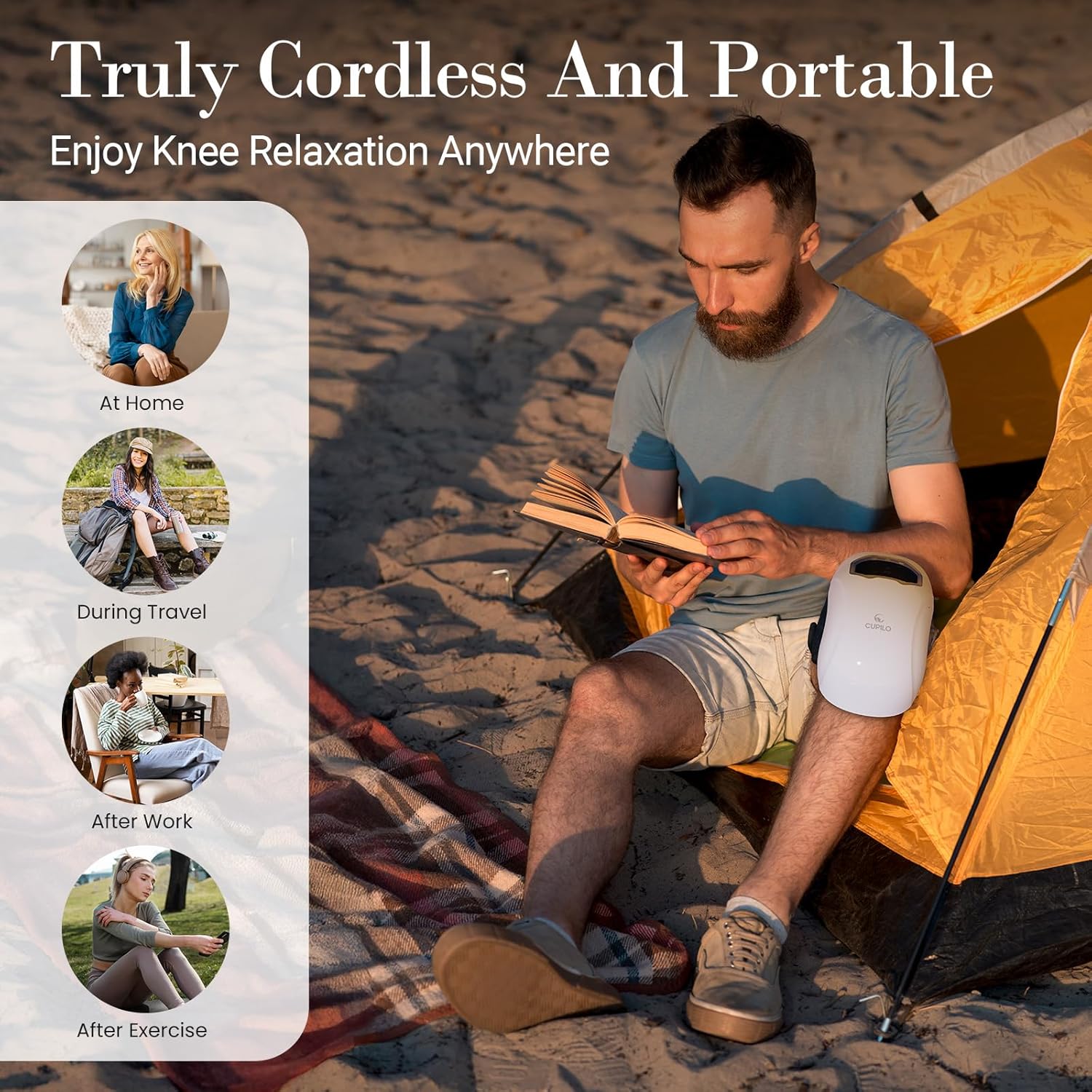 FSA Eligible HSA Knee Massager, Portable Knee Massagers with Heat, Heated Vibration Knee Massager for Knee Pain Relief, for Seniors Parents Grandparents - Image 5