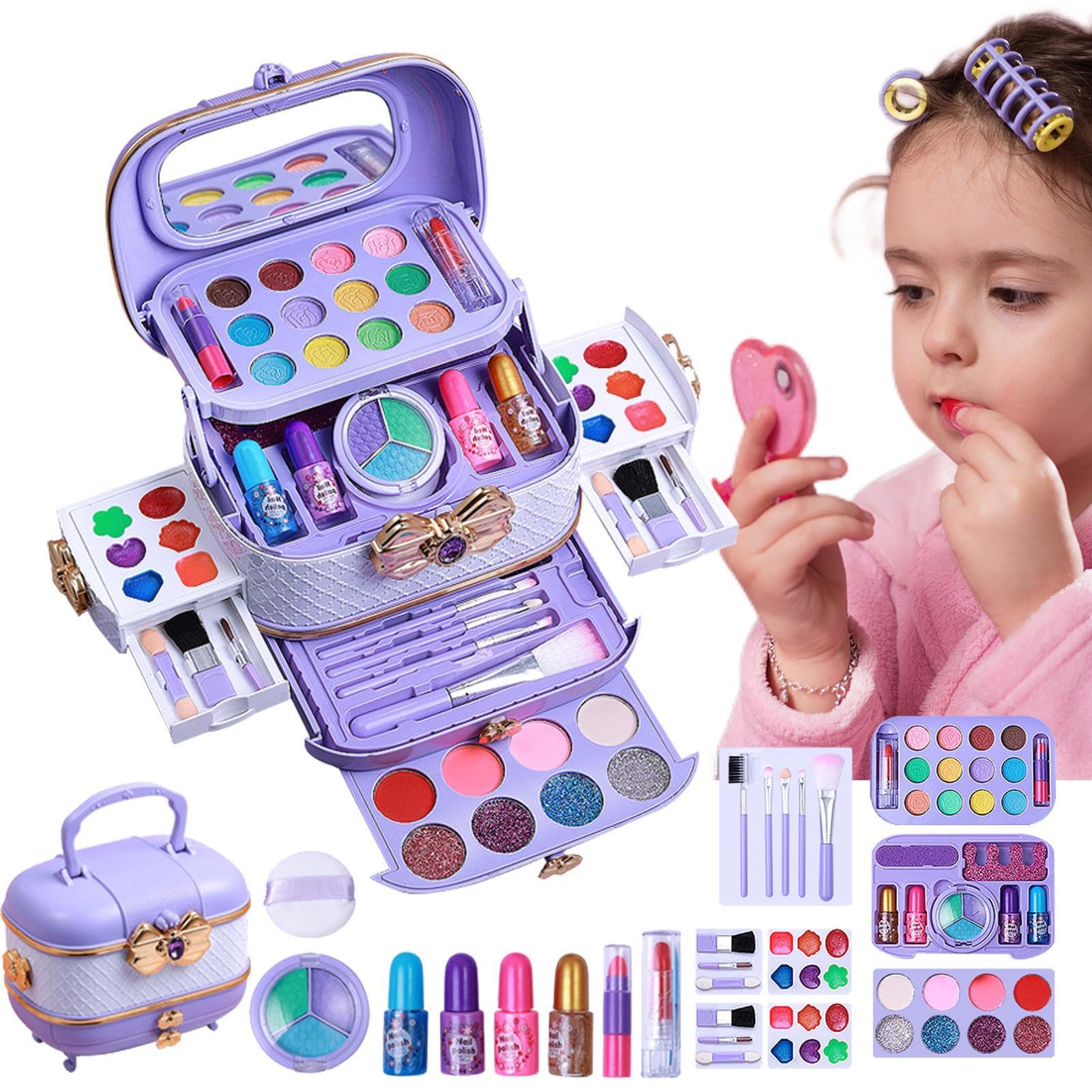 Set di trucchi per bambini, lavabile, atossico, 57 pezzi, set da per | cosmetici, da principessa, per feste di compleanno e giochi di ruolo