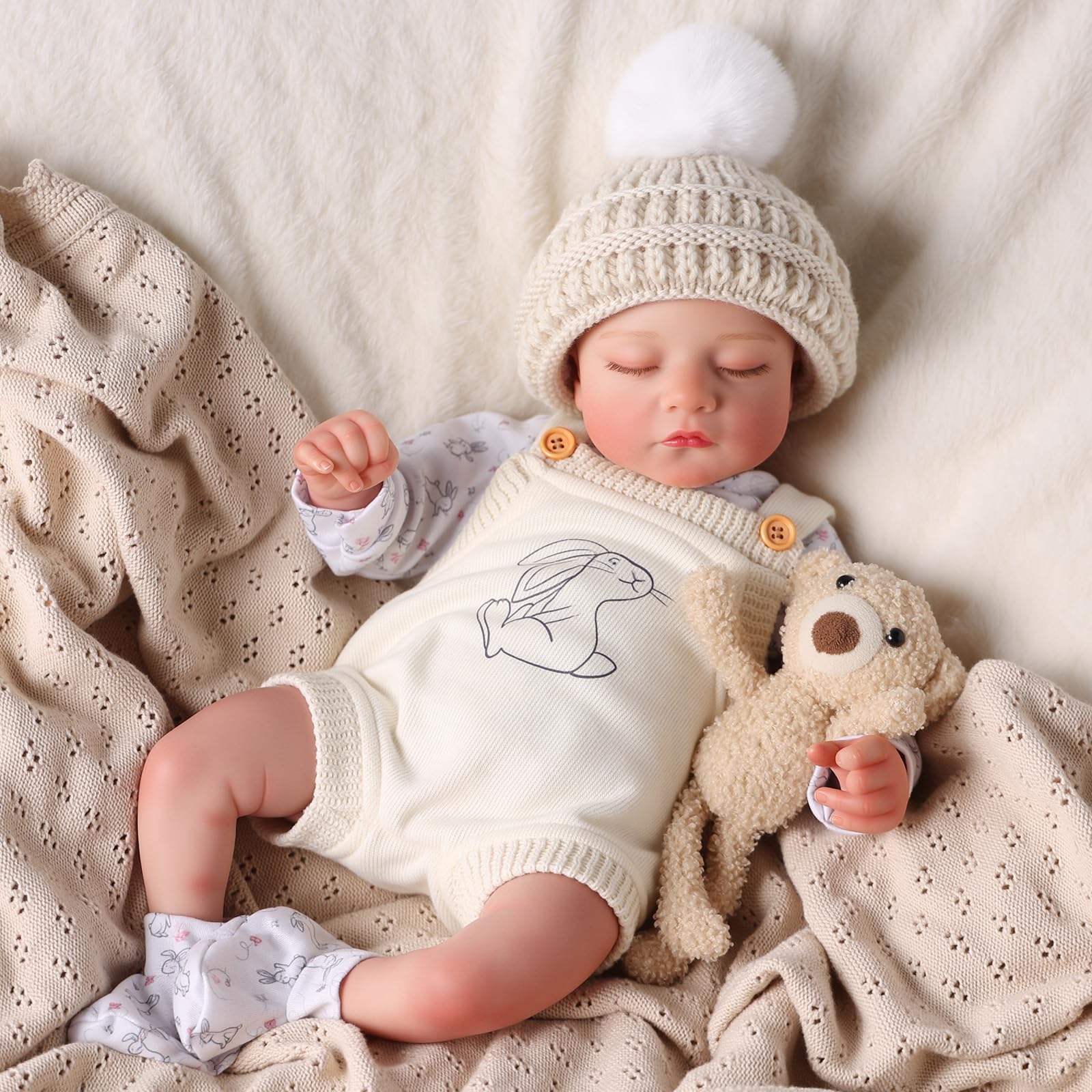 BABESIDE Lifelike Sleeping Reborn Dolls – 20 Inch Realistic Reborn Baby Doll Boy with Soft Cloth Body, Newborn Baby with Suit & Accessories for Kids Age 3+