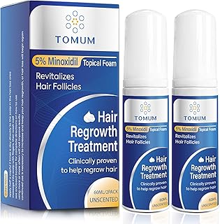 5% Minoxidil Foam for Men & Women Hair Regrowth, Fast-Absorbing Lightweight Minoxidil Treatment for Thinning Hair, Receding Hairline & Balding, Non-Greasy Unscented Hair Growth Foam