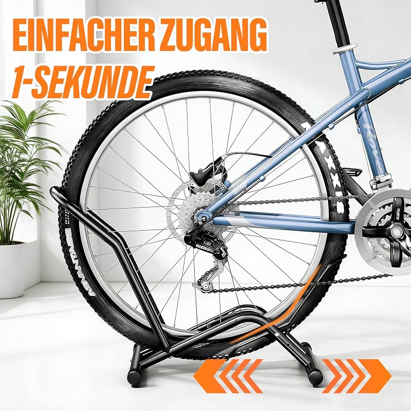 Suport de bicicletă cu montare pe sol Youkzuan pentru roți față și spate de 16-29 inchi, pentru MTB, e-bike și biciclete de șosea, interior și exterior