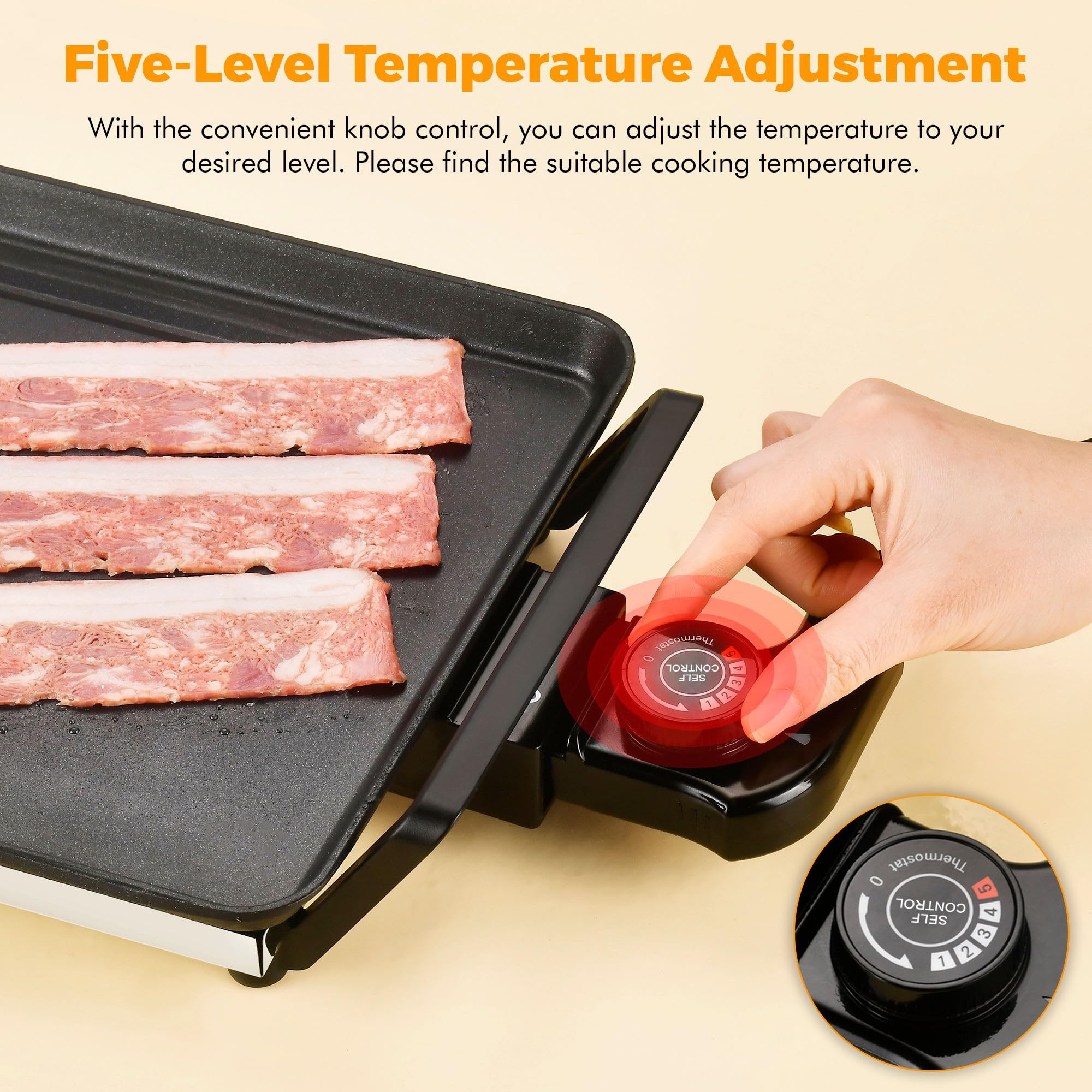 Plaque cuisson électrique Grill 70x23cm 1800W Nero SH-TP70