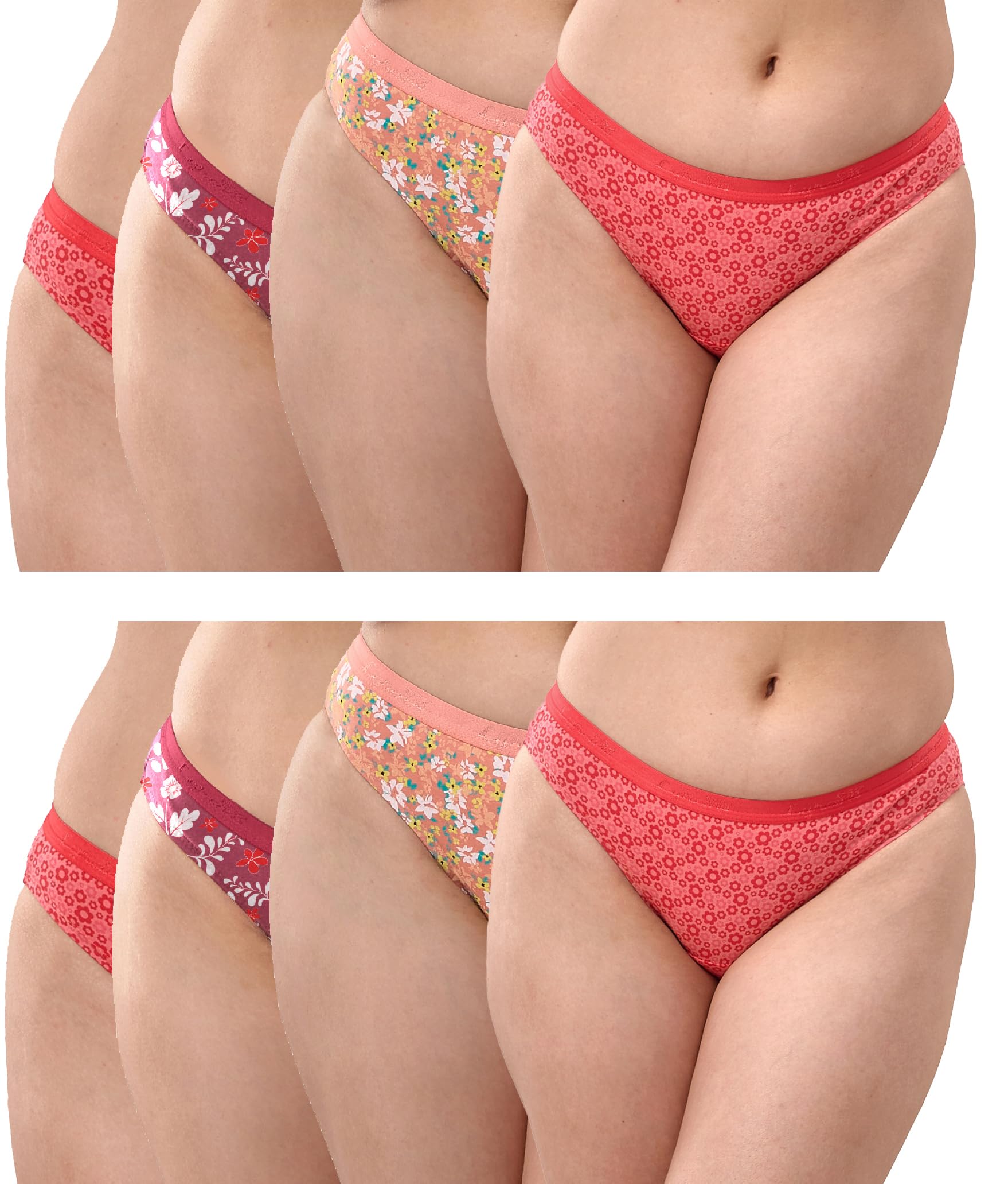 Women's Cotton Pack of 8 Modern Floral Panty-image-38
