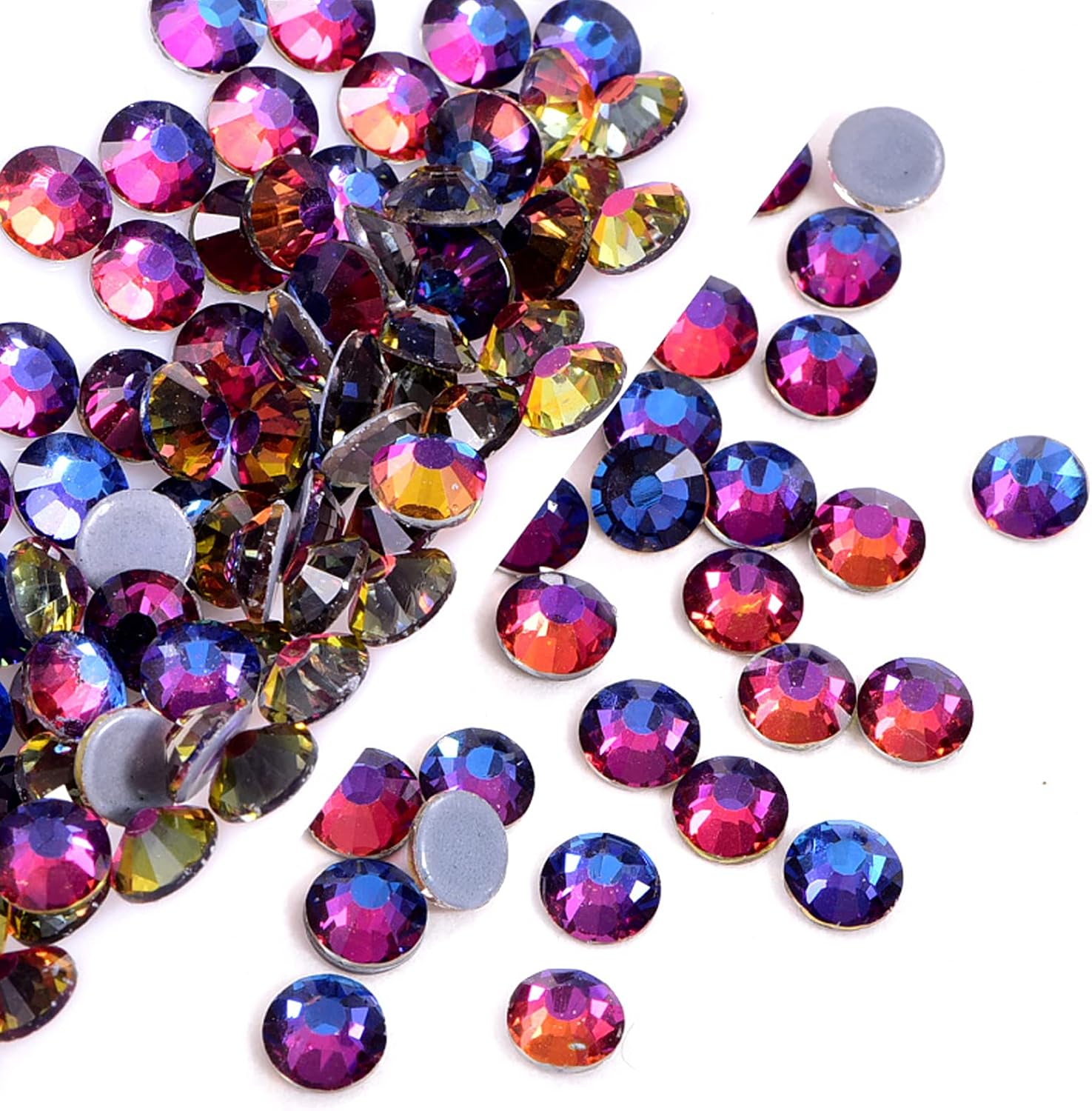 Dowarm 1440 Pieces Hotfix Crystal Rhinestones, Hot Fix Crystals for Crafts Clothes, Flatback Glass Crystal for Decoration, Round Gems (Blue Flare/Flame, SS6, 2.0MM) image 3