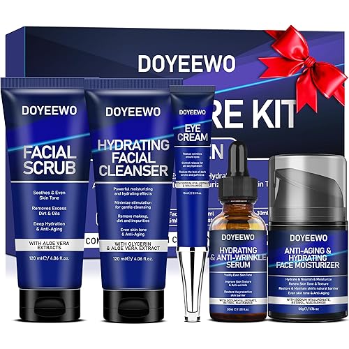 Skin Care for Men, Hydrate, Firm, Anti-Aging & Wrinkle Facial Skin Care Routine Kit Set,Mens Christmas Gifts Stocking Stuffers Secret Santa Gifts for Men Him Dad Boyfriend Husband Birthday Valentines