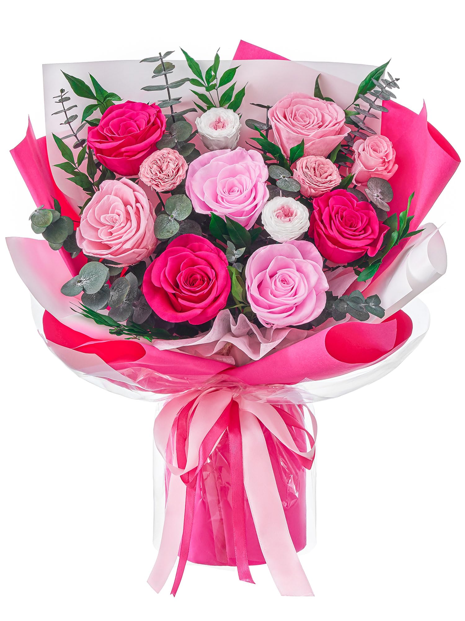 Beaulasting Hot Pink Preserved Roses Bouquet