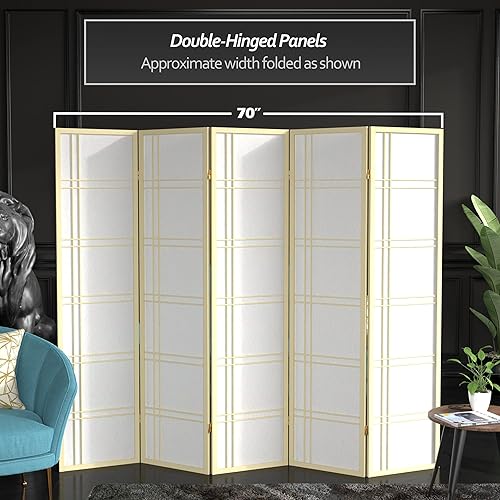 Miniatura 9 de Red Lantern Divisor de habitación de 6 paneles de doble cruz Shoji de 6 pies de alto, color marfil