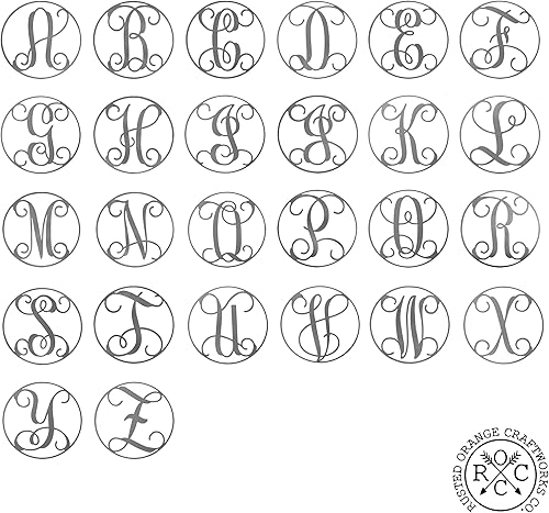 Miniatura 4 de Rusted Orange Craftworks Co. ROCC - Monograma de decoración de letras de metal de M de 10 x 10 pulgadas para pared o puerta, letreros rústicos