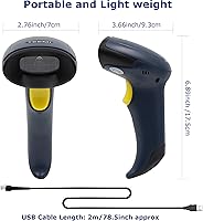 Vista 8 de TEEMI Escáner de código de barras QR 2D, puerto COM virtual con cable USB, escaneo omnidireccional de mano, código de pantalla de cupón digital