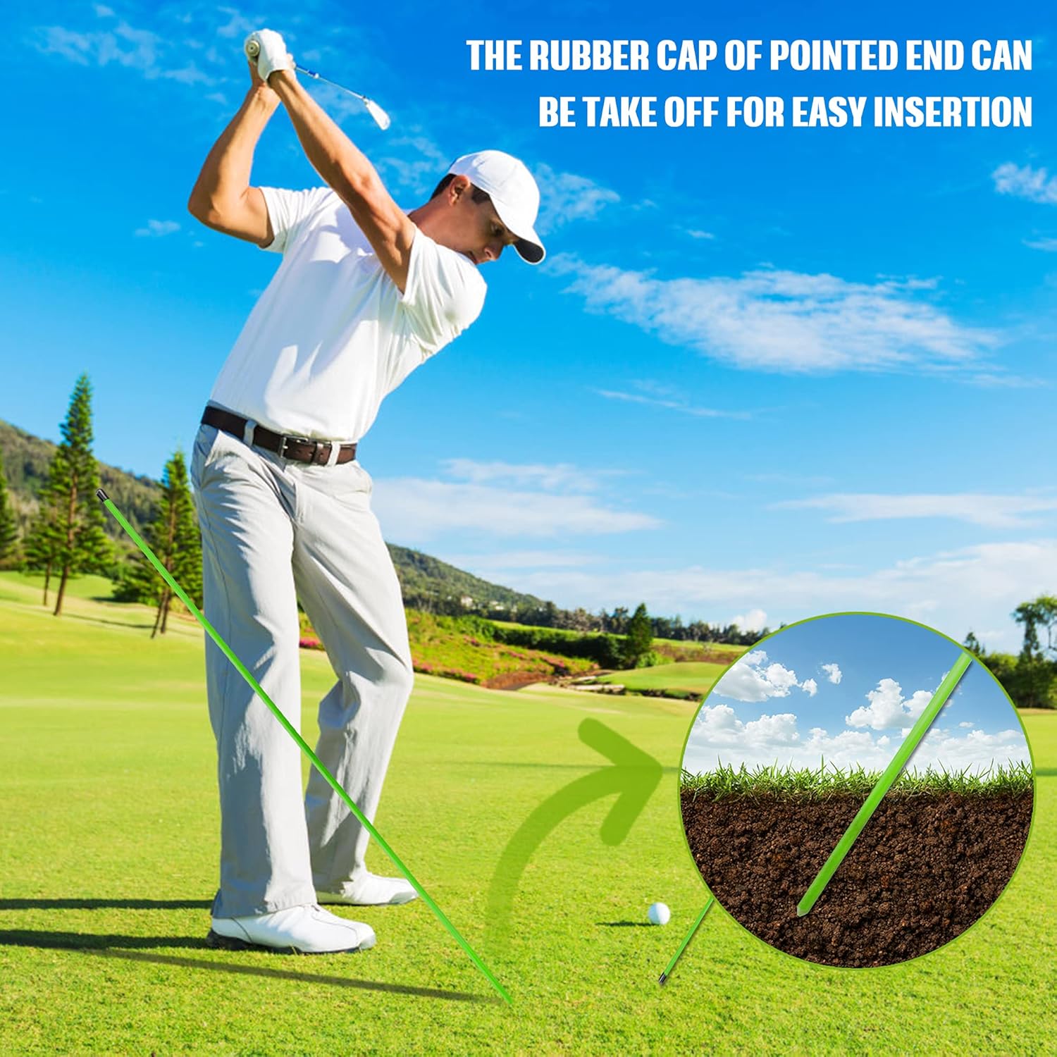 Golf Alignment Sticks - Upgraded 48" Training Aid 3 Pack for Aiming, Putting, Full Swing Trainer, Posture Corrector with Clear Tube Case - Gifts for Men Women Golfers