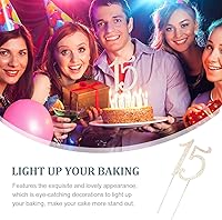 Vista 7 de VALICLUD 15 adornos de diamantes de imitación dorados para decoración de cumpleaños, aniversario, fiesta, aleación reutilizable, 8.46 x 3.34 pulgadas