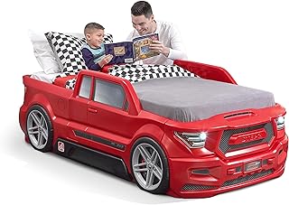 Step2 Turbocharged Twin Size Truck Car Bed, Car Bed for Boys & Girls, Wo...
