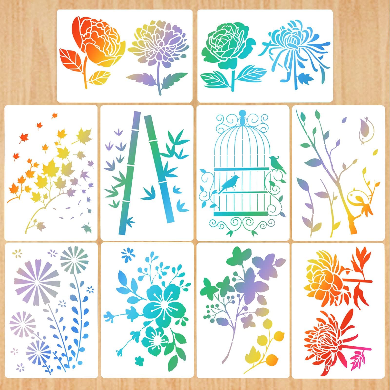 Bullet Journal Schablonen 24tlg. - Wiederverwendbare Malvorlagen