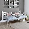 Metal Bed 3ft Single Day Bed Frame Guest Sofa Bed Daybeds for Living Room Bed Room Fits for 90 * 190 cm Mattress White