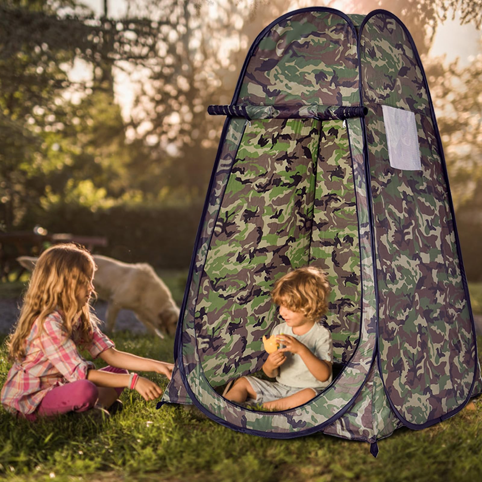 HOMASIS Tente de Douche Pop-up, Tente de Toilette et Changement, Cabine de Douche d'Intimité avec Sac de Transport Portable l'Extérieur, pour Camping et Plage, 120 x 120 x 190 cm