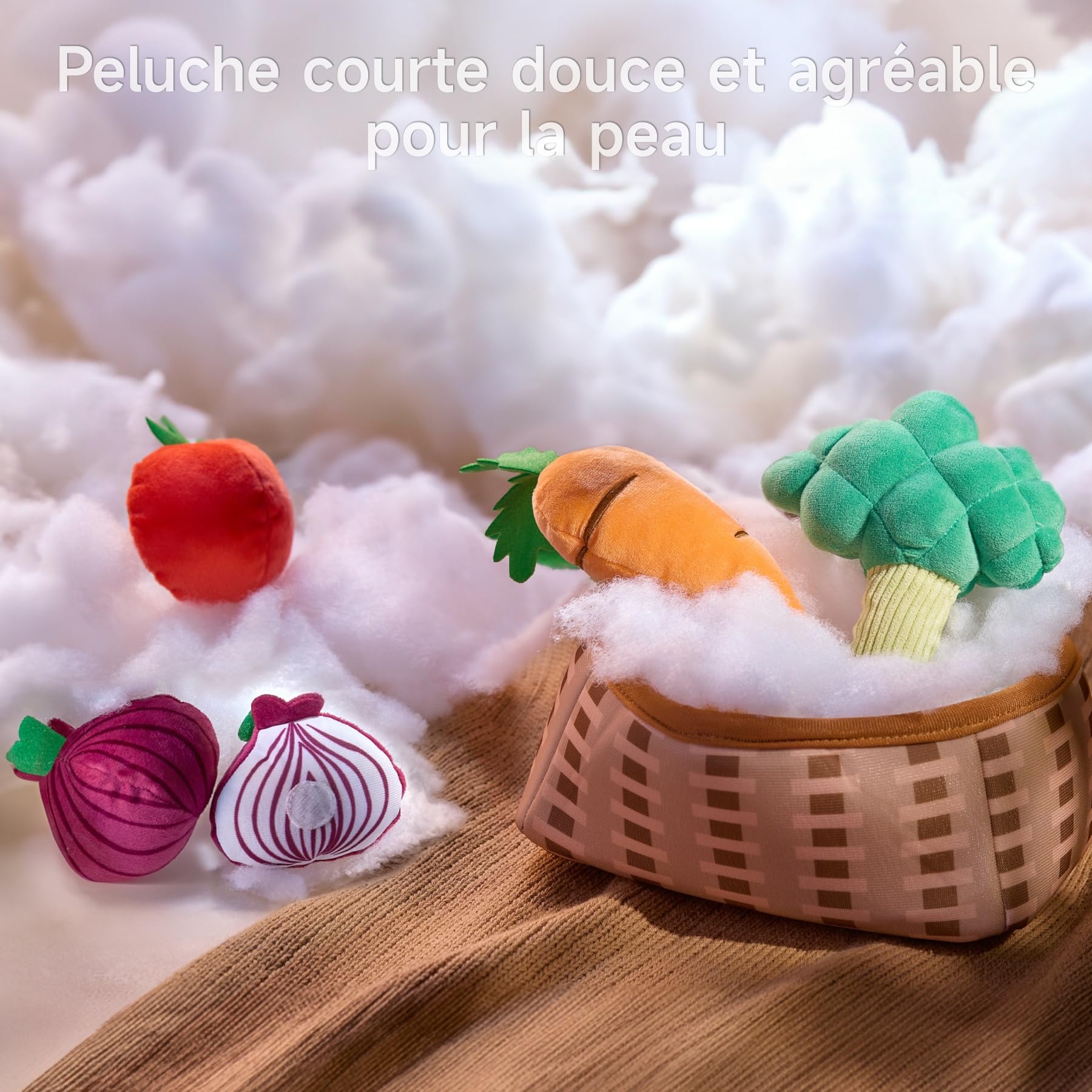 TUMAMA Panier De Fruits Et Legumes Jouets, Peluche Fruit Jouet Frais, Concombre, Tomates, Carottes, Pommes De Terre, Chou - Fleur, Maïs Et Oignons, Légumes Plastique Enfant 18 Mois, 1, 2, 3, 4 Ans