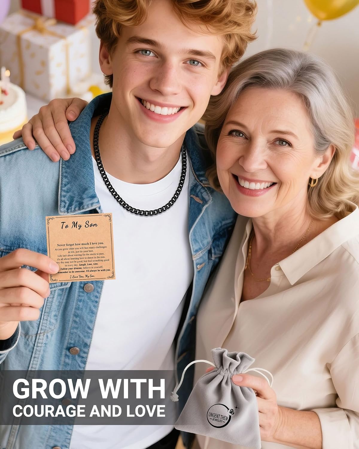 UNGENT THEM 7mm Cuban Link Chain Promise Necklace for Boyfriend Son Young Men Anniversary Valentines Christmas Birthday Gifts - Image 5