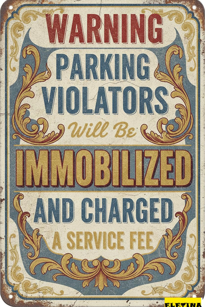 Personalized Sign for Man Cave Warning Warning Parking Violators Aluminum Safety Warning Metal Tin S Floor Road Street High Way Gate 8x12in Business Metal Quality Metal Art Private Property Decorative